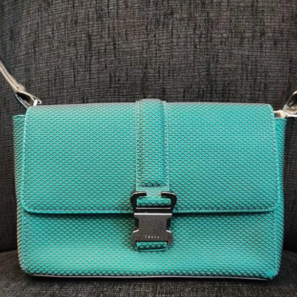 Pedro Dark Teal Green Mesh Pattern Shoulder Bag - Picture 2 of 11
